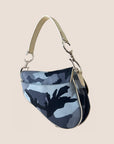CHRISTIAN D1OR 2002 BLUE CAMOUFLAGE SADDLE BAG