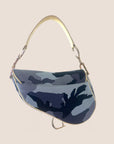 CHRISTIAN D1OR 2002 BLUE CAMOUFLAGE SADDLE BAG