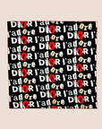 CHRISTIAN D1OR "J'ADORE D1OR" PRINTED COTTON SCARF