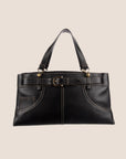 CHRISTIAN D1OR BLACK LEATHER BELTED EVERYDAY BAG