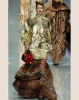 CHRISTIAN D1OR 2004 LEOPARD PRINT VELVET GAMBLER DICE BAG