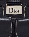 CHRISTIAN D1OR BLACK LEATHER STREET CHIC SATCHEL