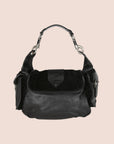 CHRISTIAN D1OR 2006 BLACK SUEDE REBELLE BAG