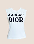 CHRISTIAN D1OR "J'ADORE D1OR" WHITE SLEEVELESS TANK TOP
