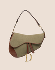 CHRISTIAN D1OR 2003 KHAKI & BROWN SADDLE BAG