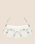 CHRISTIAN D1OR 2003 WHITE LEATHER BONDAGE CLUTCH