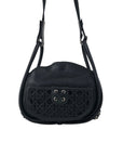 Christian D1OR Cannage Round Shoulder bag Black Vintage kb2urx