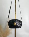Christian D1OR CD Logo Embossed Shoulder bag Black Vintage 4hjctr