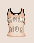 CHRISTIAN D1OR 2002 RUNWAY GOTHIC LOGO MESH TOP