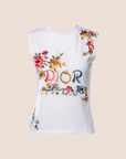 CHRISTIAN D1OR 2002 ORIENTAL KOI FISH FLORAL EMBROIDERED TANK TOP