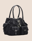 CHRISTIAN D1OR BLACK D1ORISSIMO CANVAS MULTIPOCKET CHARM BAG