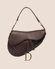 CHRISTIAN D1OR 2000 BROWN LEATHER SADDLE BAG