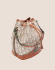 CHRISTIAN D1OR 2007 BEIGE & KHAKI ROMANTIQUE BUCKET BAG
