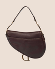 CHRISTIAN D1OR 2000 BROWN LEATHER SADDLE BAG