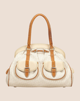 CHRISTIAN D1OR BICOLOR D1ORISSIMO CANVAS SATCHEL BAG