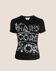 CHRISTIAN D1OR 2003 BLACK HARDCORE PRINT T-SHIRT