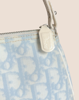 CHRISTIAN D1OR BABY BLUE OBLIQUE CANVAS SADDLE BAG