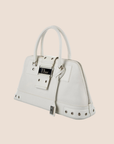 CHRISTIAN D1OR 2002 WHITE LEATHER STREET CHIC TOP HANDLE BAG