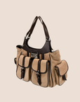 CHRISTIAN D1OR 2005 BROWN SUEDE STREET CHIC MULTIPOCKET SHOULDER BAG