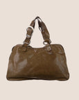 CHRISTIAN D1OR 2006 KHAKI LEATHER DOUBLE GAUCHO BAG