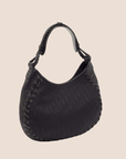 CHRISTIAN D1OR BLACK OBLIQUE NYLON & LEATHER HOBO BAG