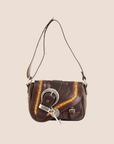 CHRISTIAN D1OR 2004 BROWN LEATHER MINI GAUCHO BAG