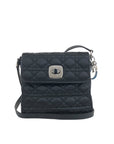 Christian D1OR Cannage Logo Charm Turn Lock Shoulder bag Black Vintage swmt7e