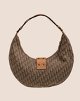 CHRISTIAN D1OR BEIGE & BROWN STREET CHIC HALF MOON BAG
