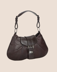 CHRISTIAN D1OR 2002 BROWN SNAKESKIN BUCKLE FLAP BAG