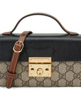 (WMNS) GCCI Padlock Metallic Logo Canvas Box Mini Ebony / Black Handbag 652683-96GAG-9785