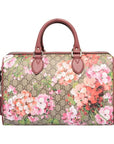 (WMNS) GCCI GG Blooms Logo Printing Canvas Boston Ebony / Pink Handbag 409527-KU2IN-8693