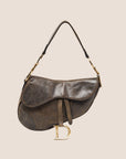 CHRISTIAN D1OR 2001 BROWN LEATHER SADDLE BAG