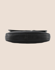 CHRISTIAN D1OR CD BLACK LEATHER FLAP CROSSBODY BAG
