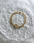 Christian D1OR CD Logo Motif Rhinestone Bracelet Gold Vintage chgiwy