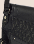 CHRISTIAN D1OR 2003 BLACK STREET CHIC ZIPPER SHOULDER BAG