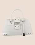 CHRISTIAN D1OR 2002 WHITE LEATHER STREET CHIC TOP HANDLE BAG