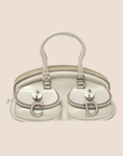 CHRISTIAN D1OR 2005 WHITE LEATHER DETECTIVE BAG
