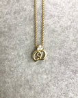 Christian D1OR CD Logo Stone Necklace Gold Vintage y4muz6