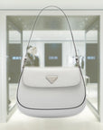 PRD Cleo brushed leather shoulder bag with flap