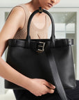 PRD Buckle large leather handbag with belt