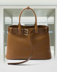PRD Buckle large leather handbag with belt