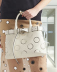 PRD Buckle medium leather bag with appliqués