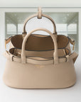 PRD Buckle small leather handbag with double belt