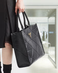 Large leather PRD Symbole bag with topstitching