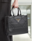 Medium leather PRD Symbole bag with topstitching