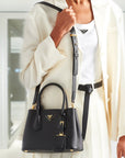 PRD Double Saffiano leather mini bag