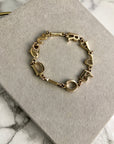 Christian D1OR CD Logo Motif Bracelet Gold Vintage zfejdh
