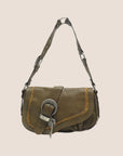 CHRISTIAN D1OR 2006 KHAKI LEATHER GAUCHO BAG