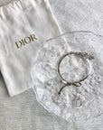 Christian D1OR CD Logo Ribbon Motif Bracelet Silver Vintage p5ds86