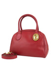 Christian D1OR CD Logo Two-way Handbag Shoulder bag Red Vintage spvfzk
